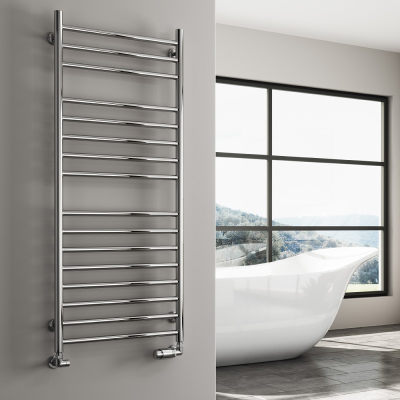 Brushed steel best sale towel rail