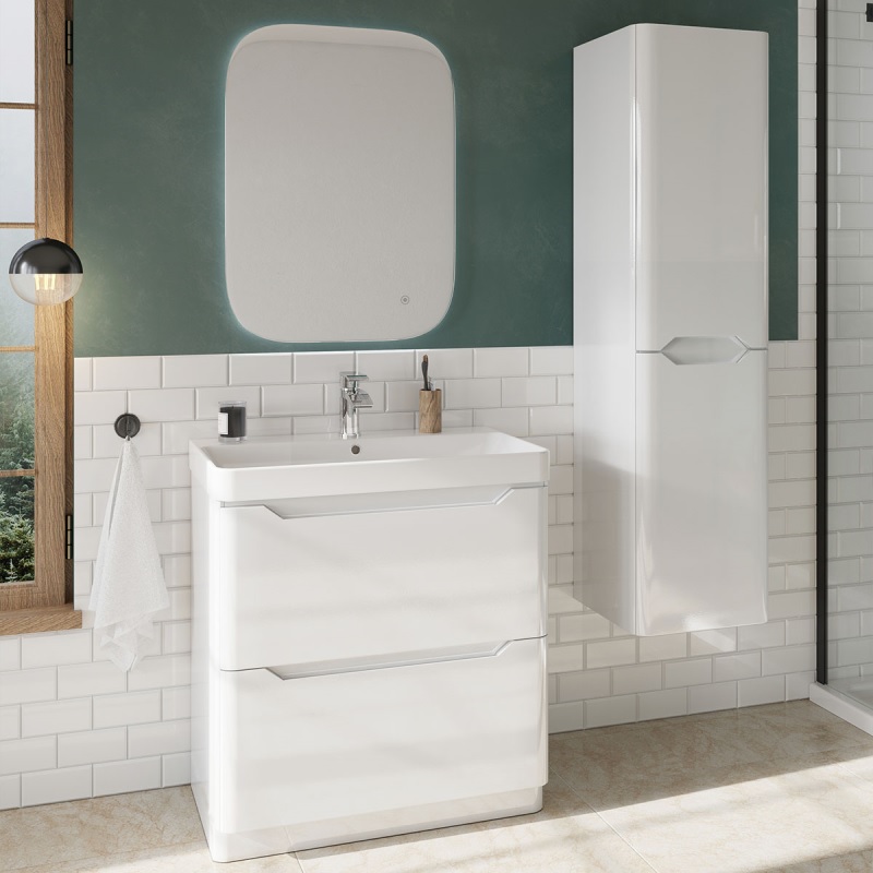 Scudo Ella Tall Gloss White Cabinet